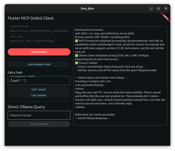 screenshot of blue djinn application